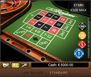 Live casino roulette